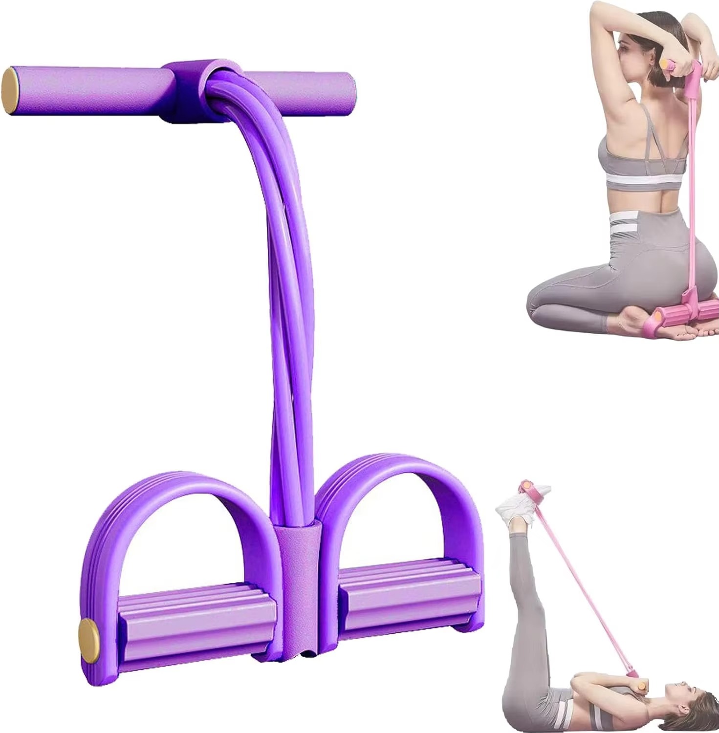Yoga Fitness Resistance Band - 4-Tube Elastic Yoga Pedal Pull Resistance